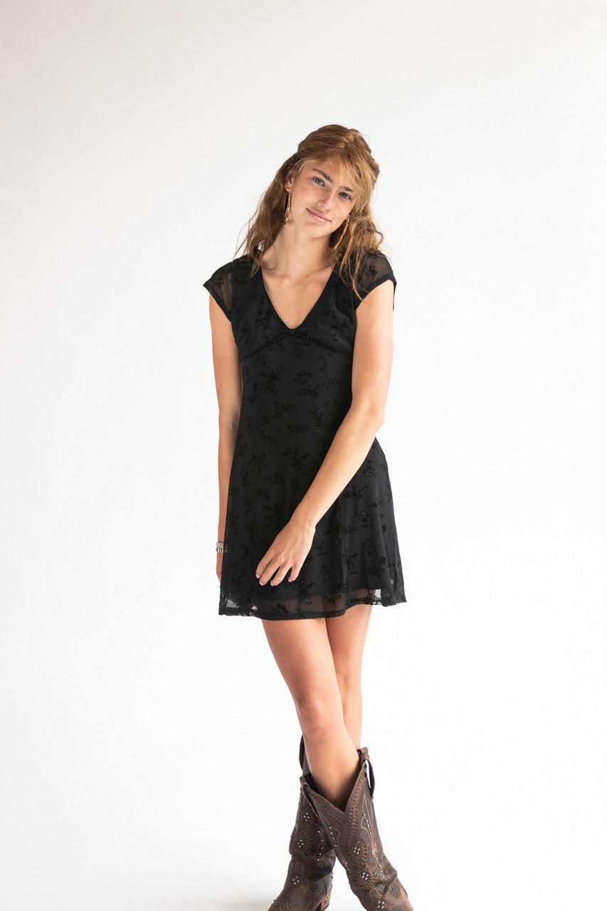 Mesh Fit & Flare Floral Mini Dress Product Image