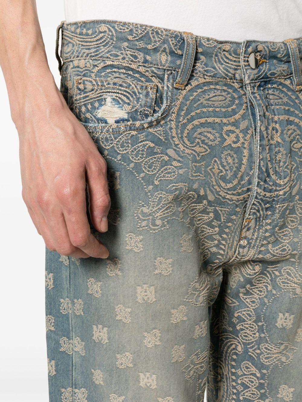 bandana-jacquard straight jeans Product Image