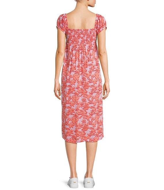 Roxy Shelley Coast Cap Sleeve Floral Printed Midi Dress Product Image