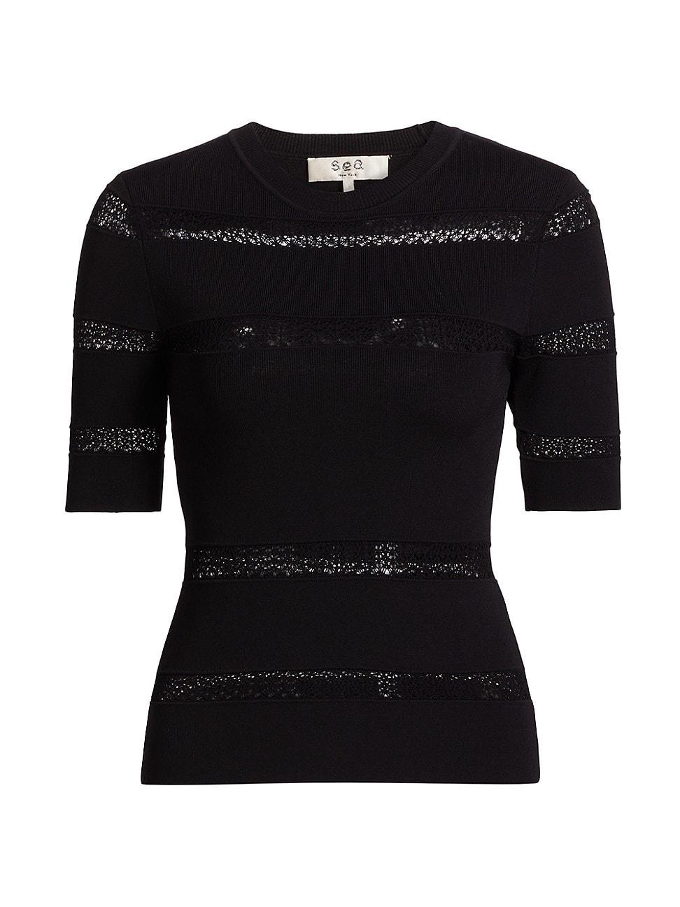 Womens Devon Knit Inset Lace Top Product Image