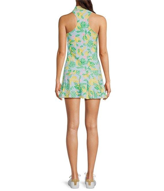 Lilly Pulitzer Dania Powerstretch Make Lemonade Fruit Point Collar Sleeveless Pleated Dress Product Image