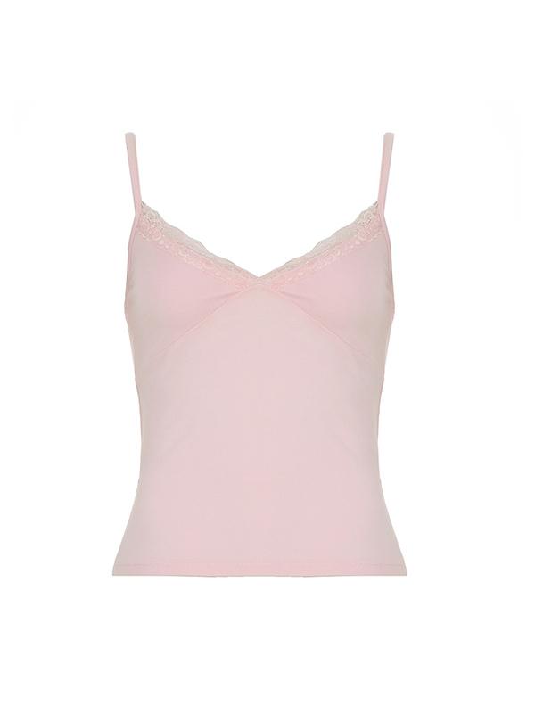 Lace Up V-Neck Cami Top Product Image