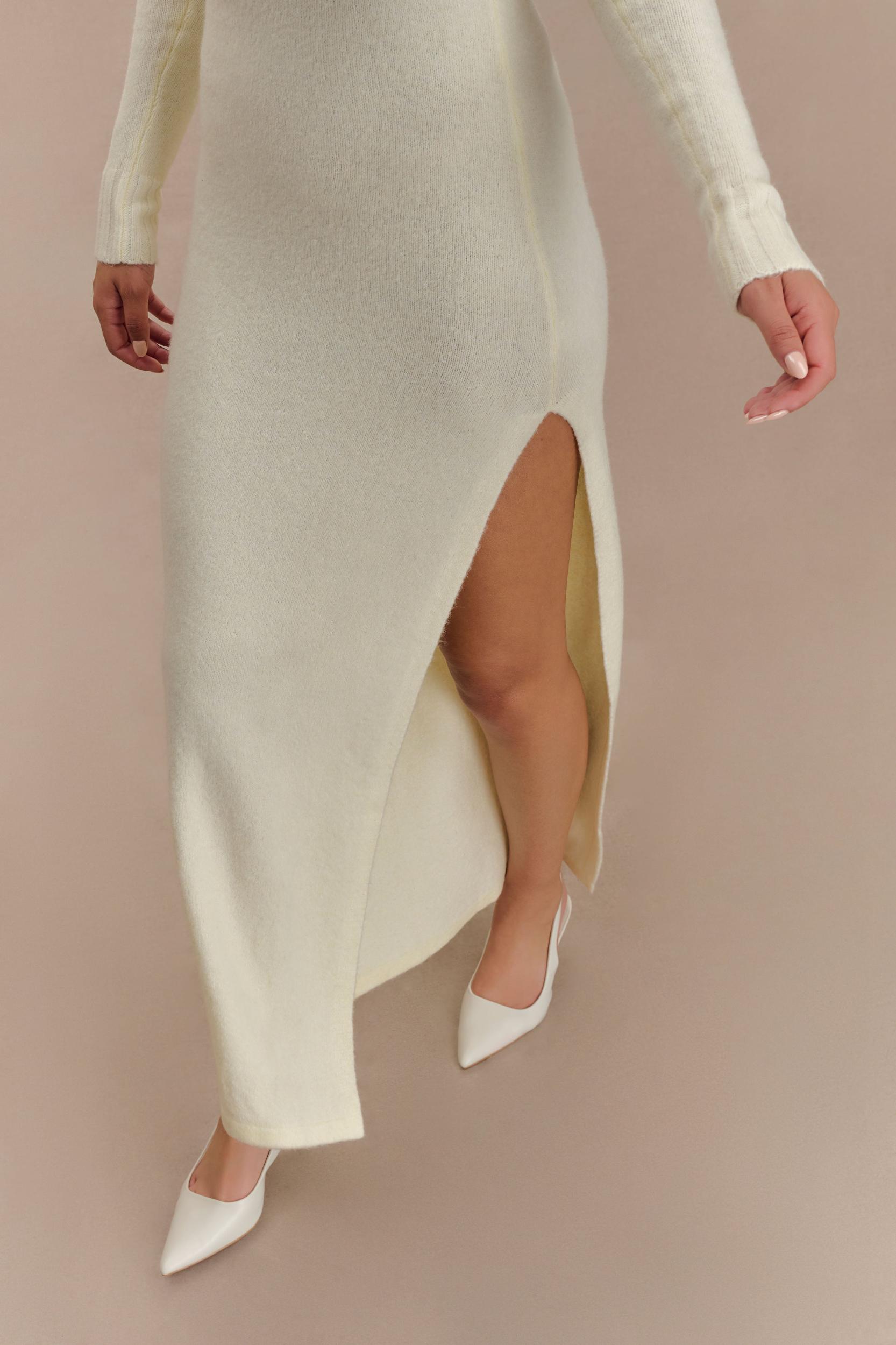 Alessandra Reversible Knit Maxi Dress - Ivory Marle Product Image