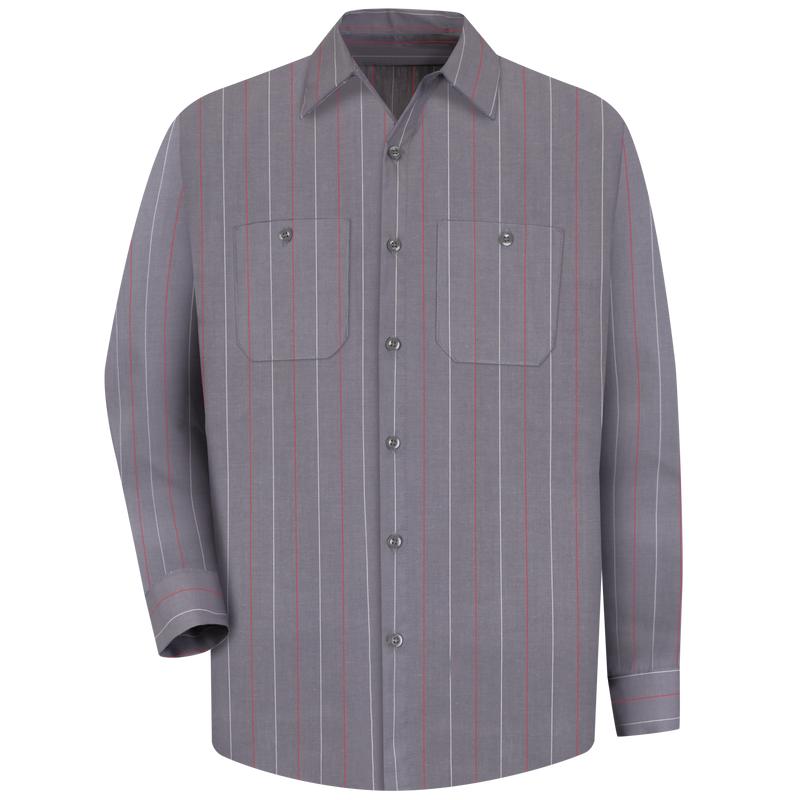 Men's Red Kap Striped Work Shirt, Size: Large, Gray Blue Product Image