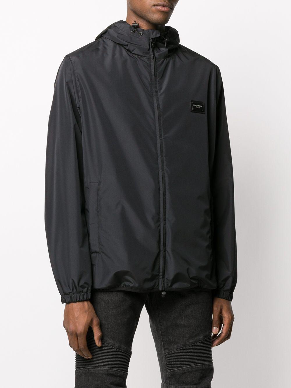 logo-appliqué hooded jacket Product Image