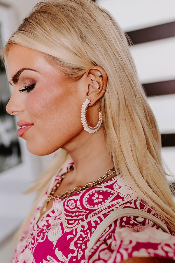 Humming Sweetly Hoop Earrings In Ivory Product Image