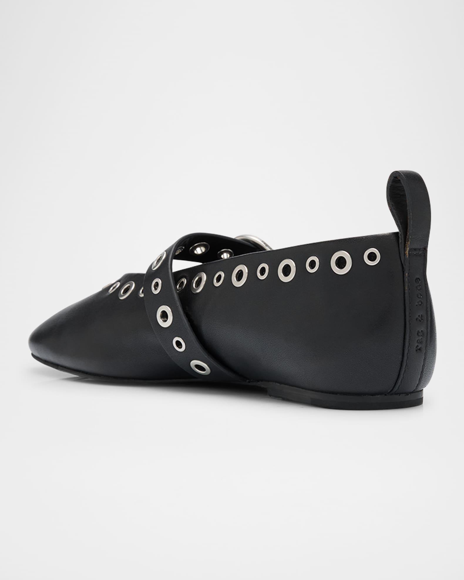 Spire Leather Grommet Mary Jane Ballerina Flats Product Image