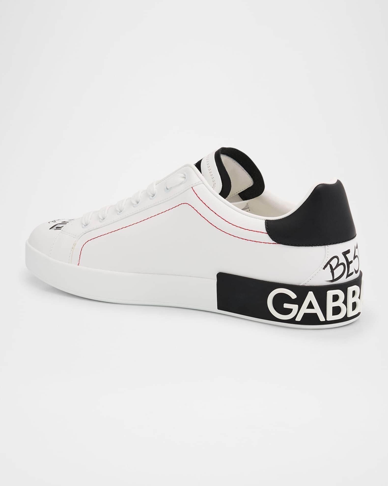 Men's Portofino Printed Leather Sneakers with Patch Product Image