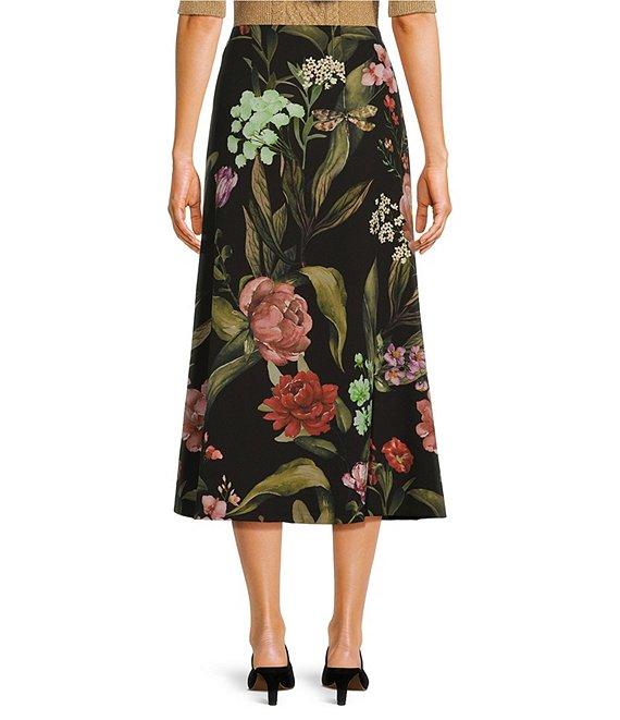 Mestiza New York Althea Crepe Floral Print Midi A-Line Skirt Product Image
