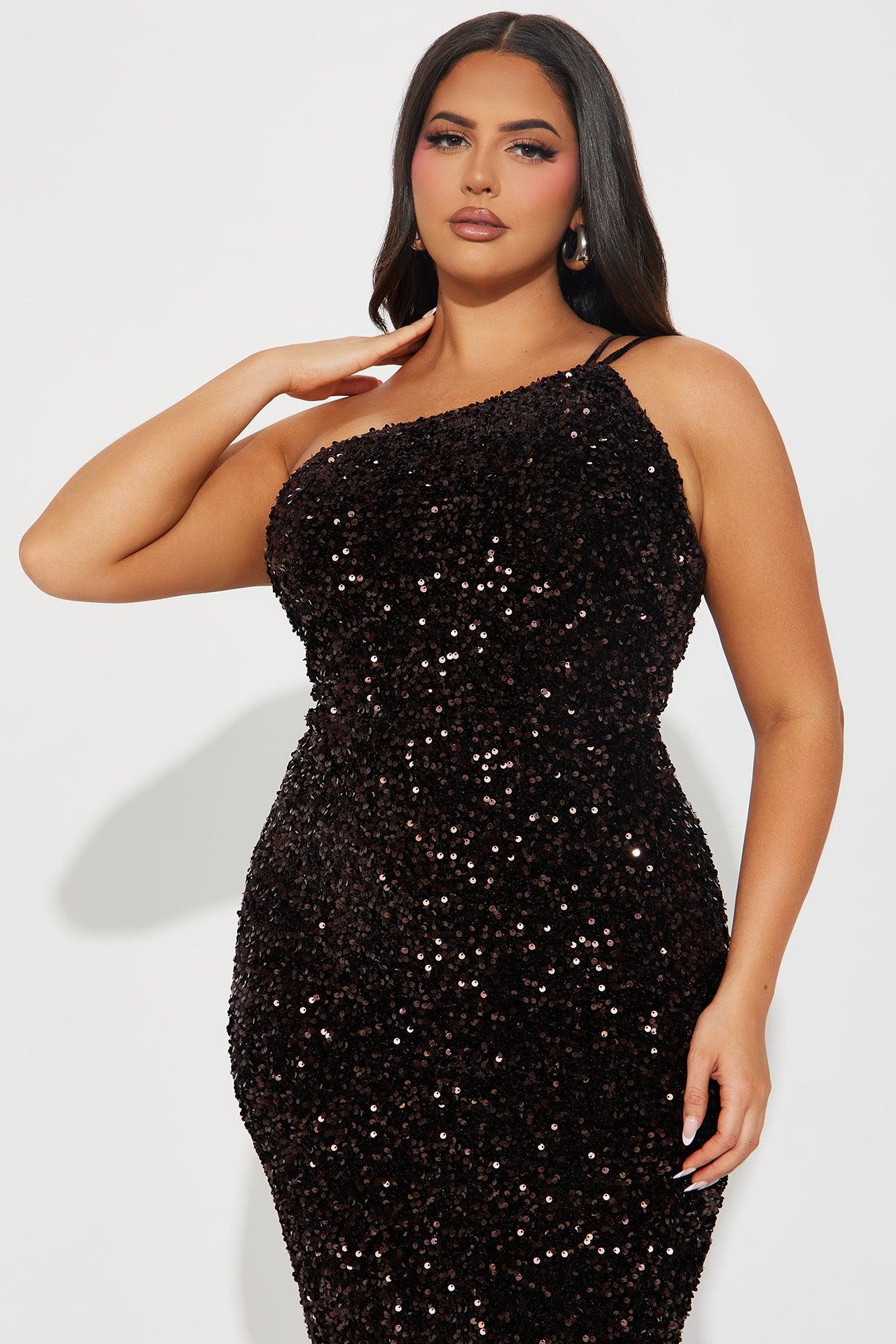 Forever Shining Sequin Maxi Dress - Chocolate Product Image