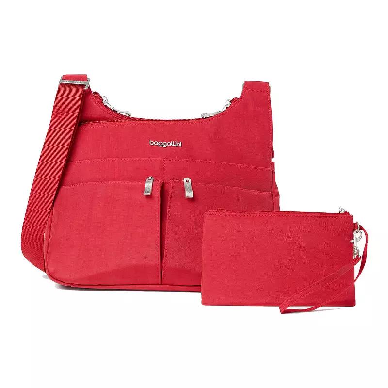 Women's Baggallini Cross Over Crossbody Bag with RFID Blocking Wristlet, Apple Product Image