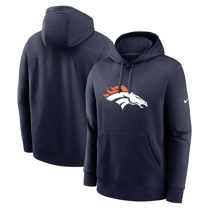 Men's Nike Navy Denver Broncos Club Logo Pullover Hoodie,  Product Image