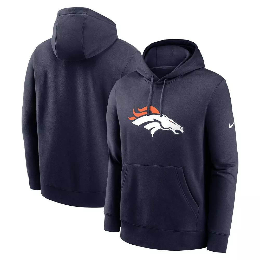 Men's Nike Navy Denver Broncos Club Logo Pullover Hoodie,  Product Image