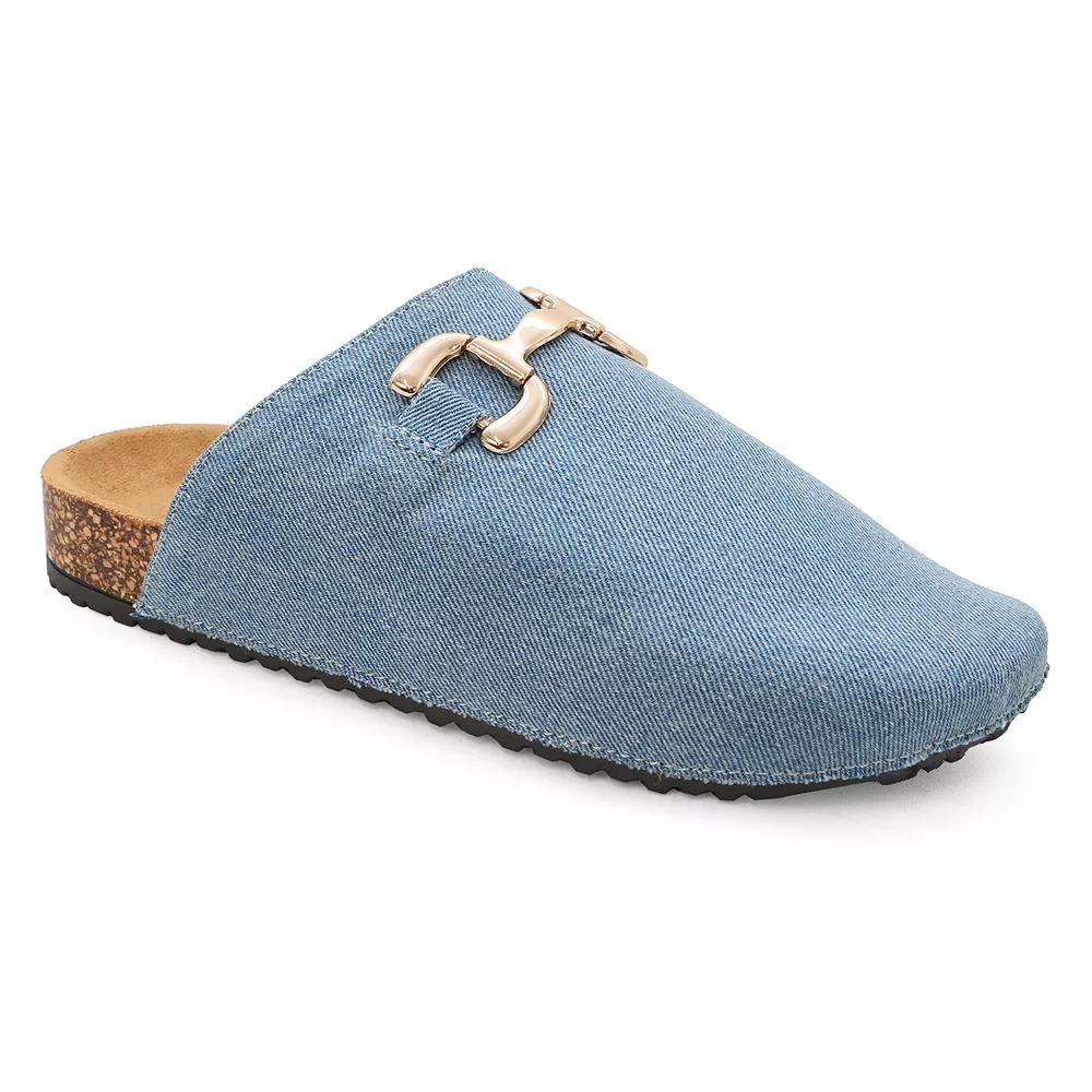 Yoki GILA-202 Women's Faux Suede Slip-On Cork Clogs, Size: 9, Blue Product Image