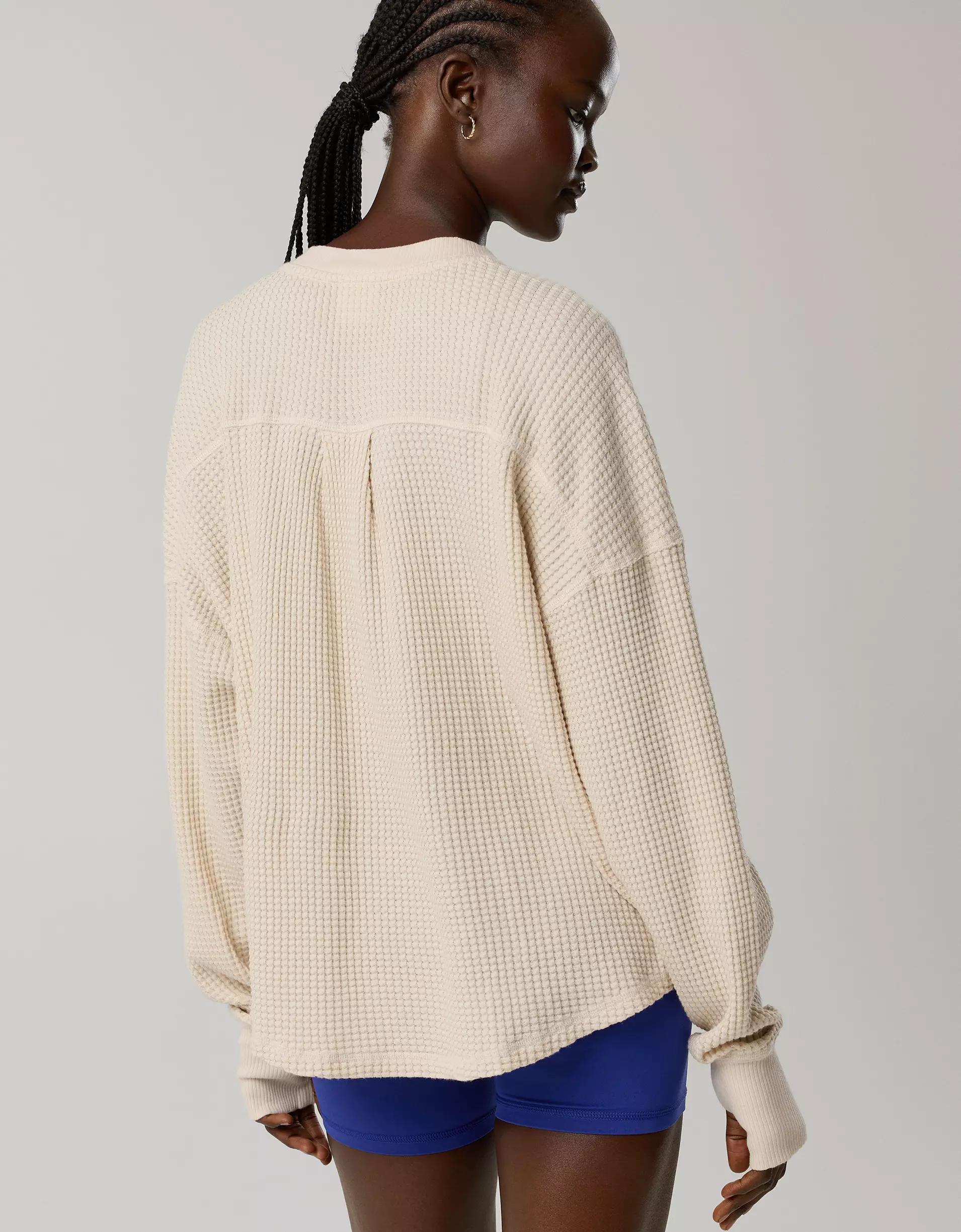 OFFLINE By Aerie Wow! Waffle Notch Neck Long Sleeve T-Shirt Women's Product Image