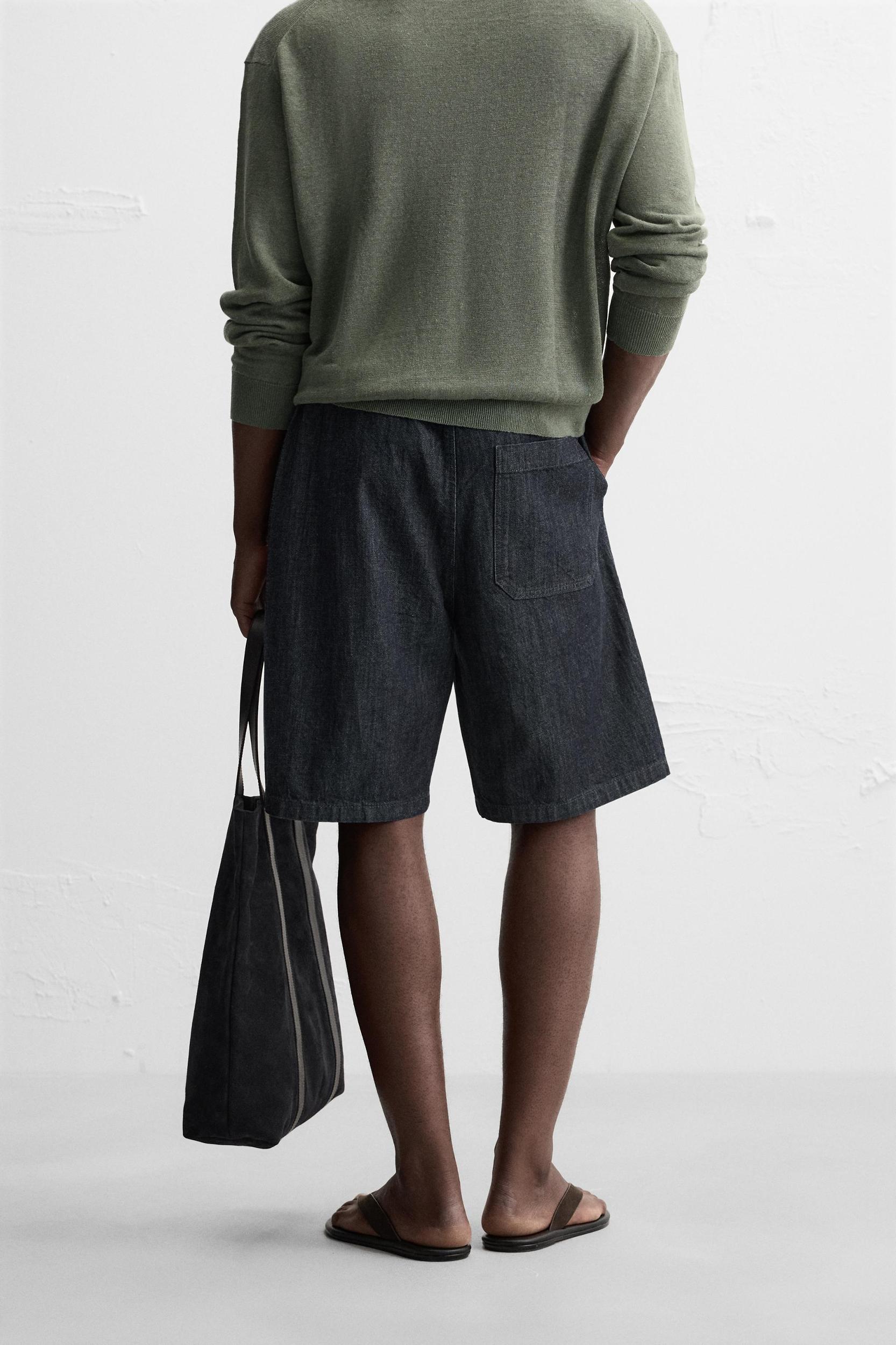 RELAXED FIT DENIM SHORTS Product Image