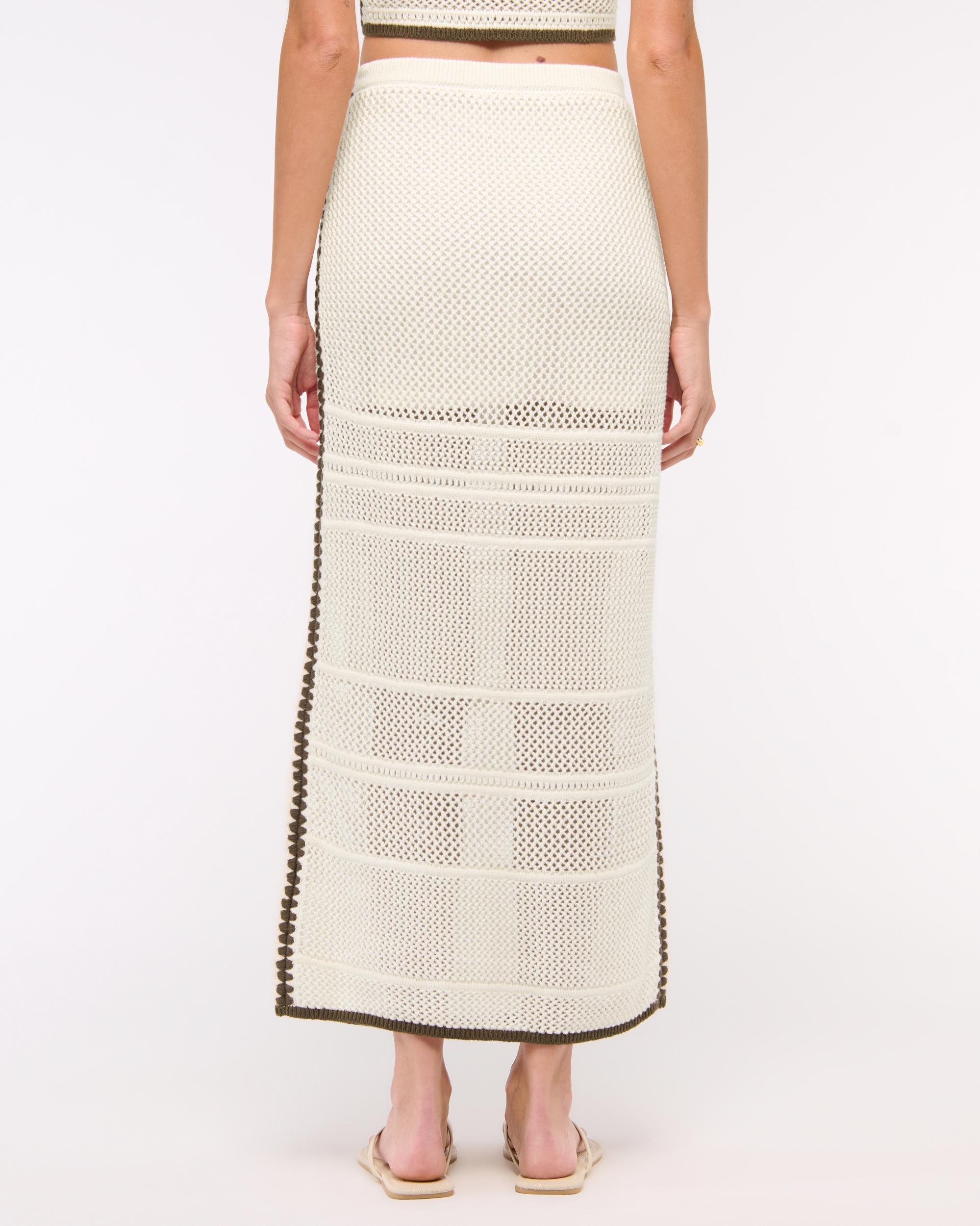 Mid Rise Crochet-Style Maxi Skirt Product Image