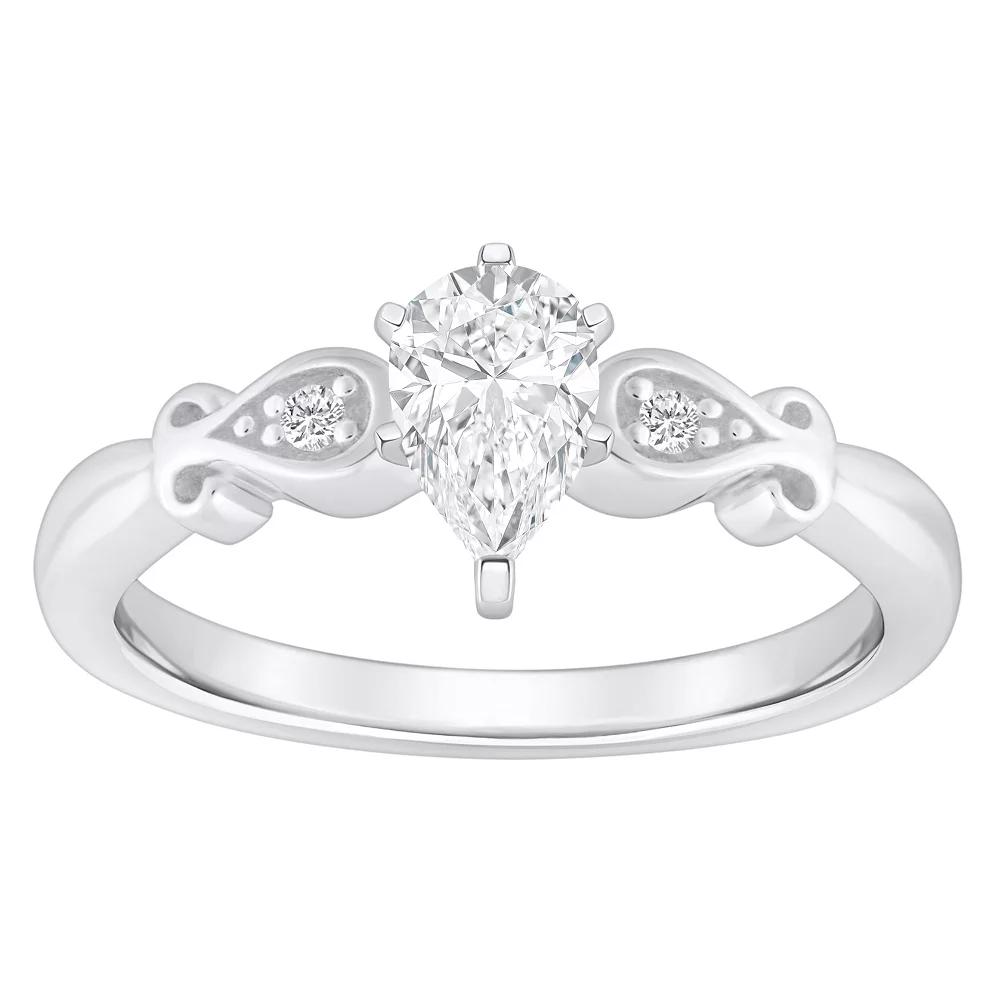 Alyson Layne 14k Gold 1/2 Carat T.W. Diamond Pear Shape Engagement Ring, Womens White Gold Product Image