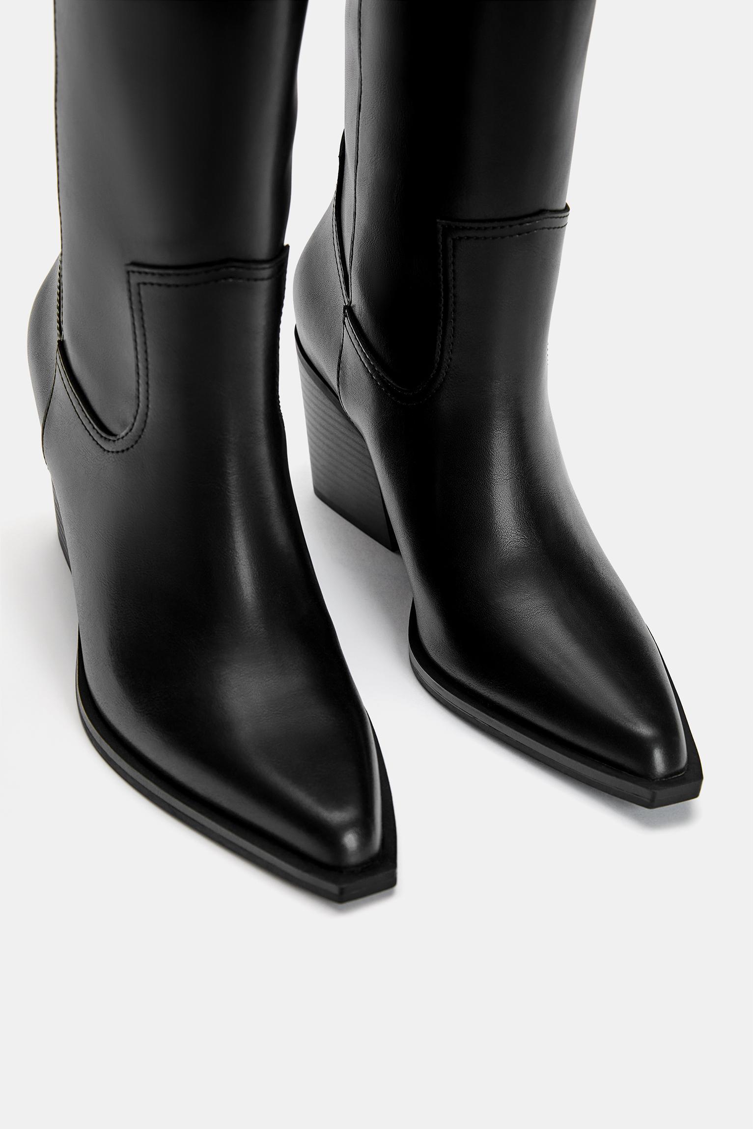 High-heel cowboy knee-high boots Product Image