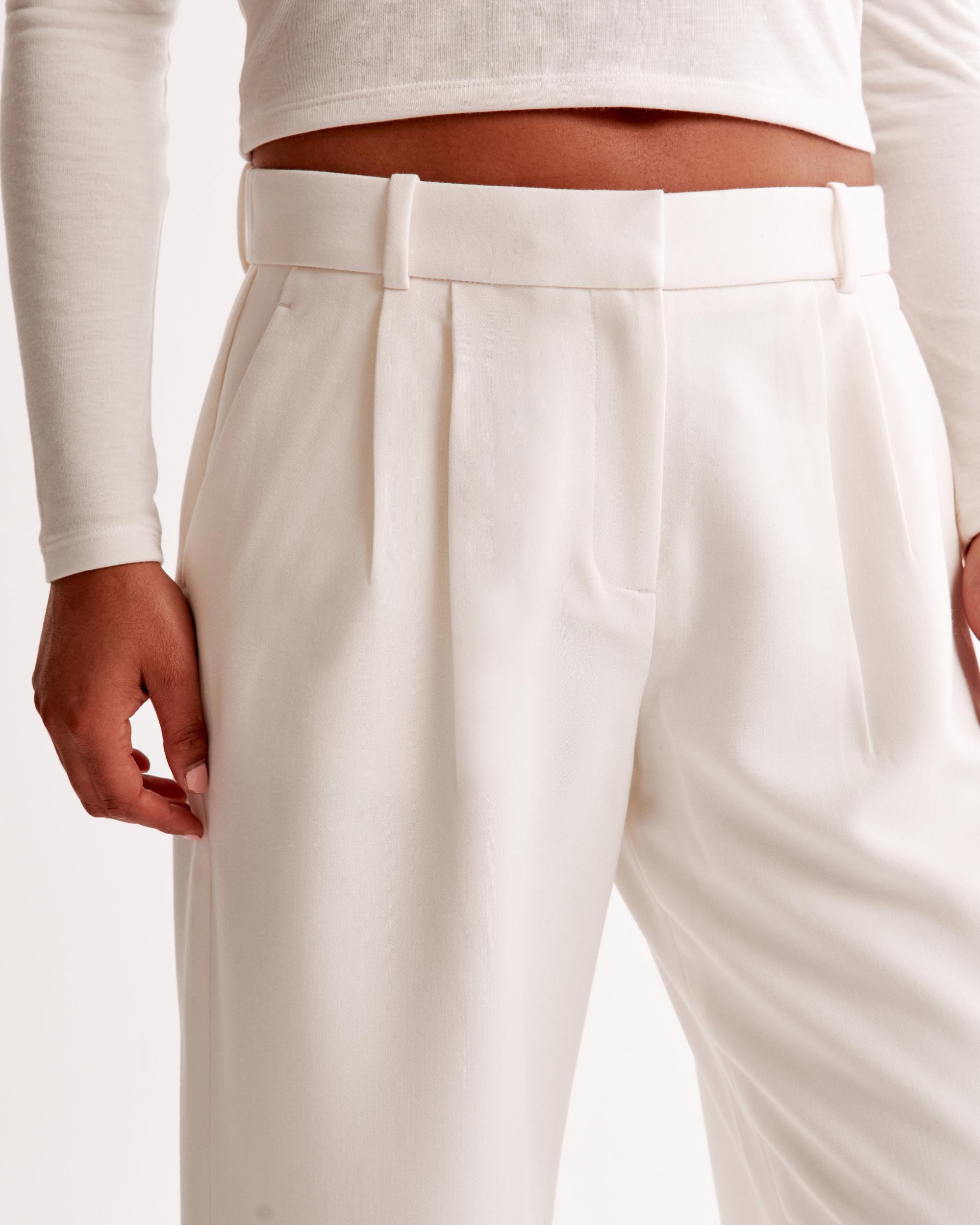 Curve Love A&F Sloane Low Rise Tailored Wide Leg Pant Product Image