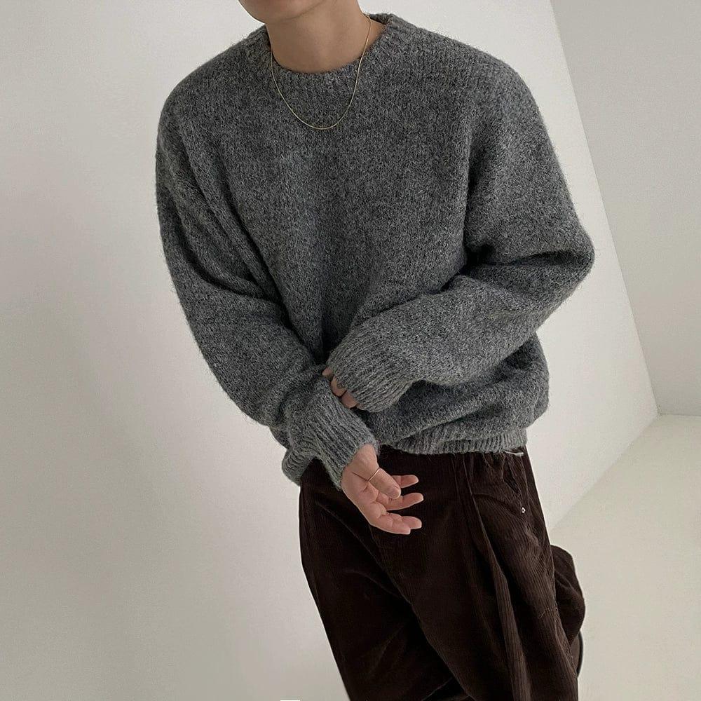 RT No. 10182 GRAY KNITTED PULLOVER SWEATER Product Image