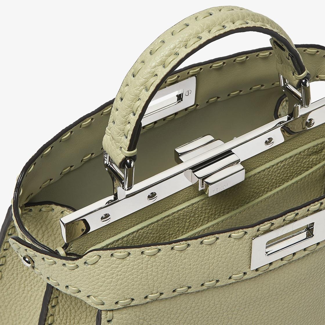 Peekaboo ISeeU SmallSage green Selleria bag with 556 hand-sewn topstitches Product Image