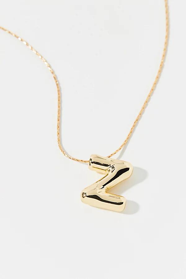14k Gold Plated Bubble Initial Charm Necklace, Womens at Urban Outfitters Product Image