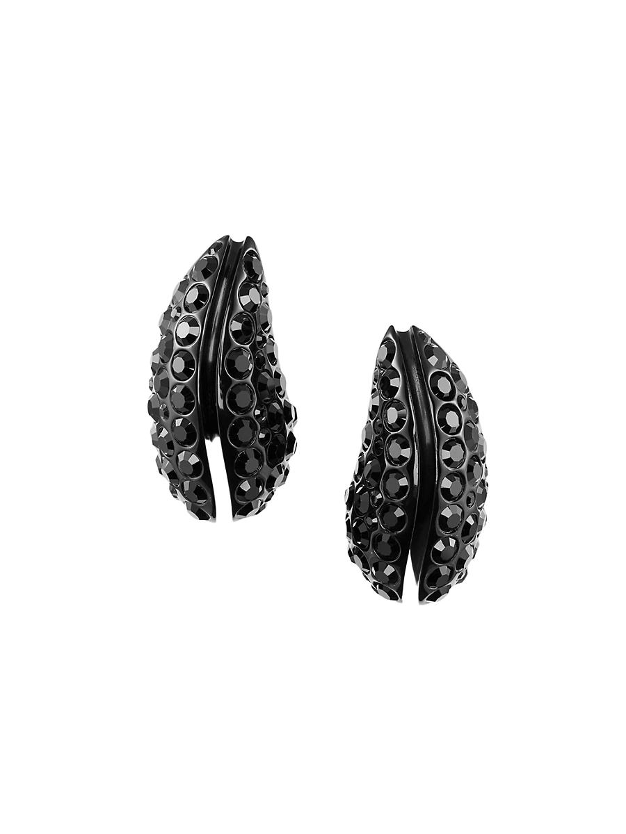 Womens Wave Black Cubic Zirconia Drop Earrings Product Image