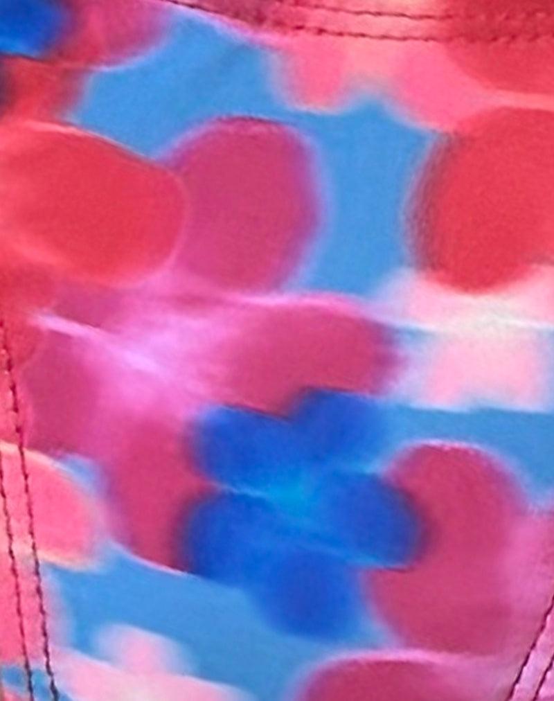 Lentra Bikini Bottom in Blurred Flower Blue and Pink Female Product Image