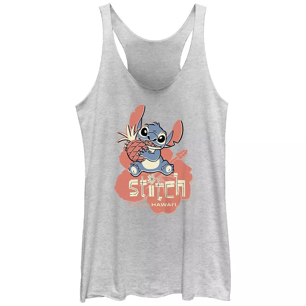 Disney's Lilo & Stitch Women's Kauai, Hawai'i Stitch With Pineapple Tri-Blend Racerback Tank Top, Girl's,  Product Image