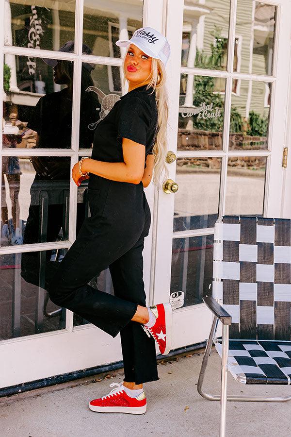 Major Charisma Denim Jumpsuit In Black Product Image