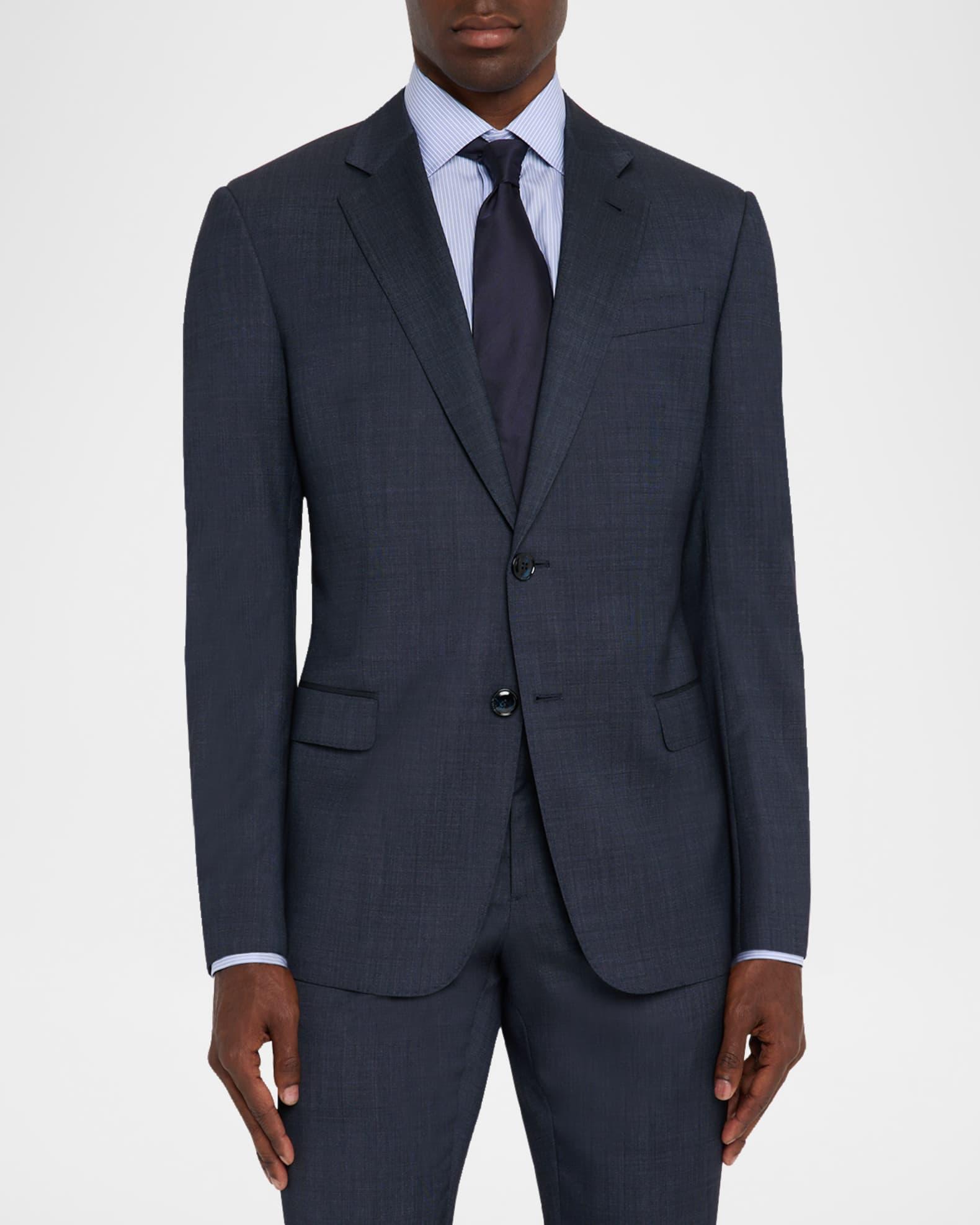 Men's Wool and Silk Chambray Two-Piece Suit Product Image