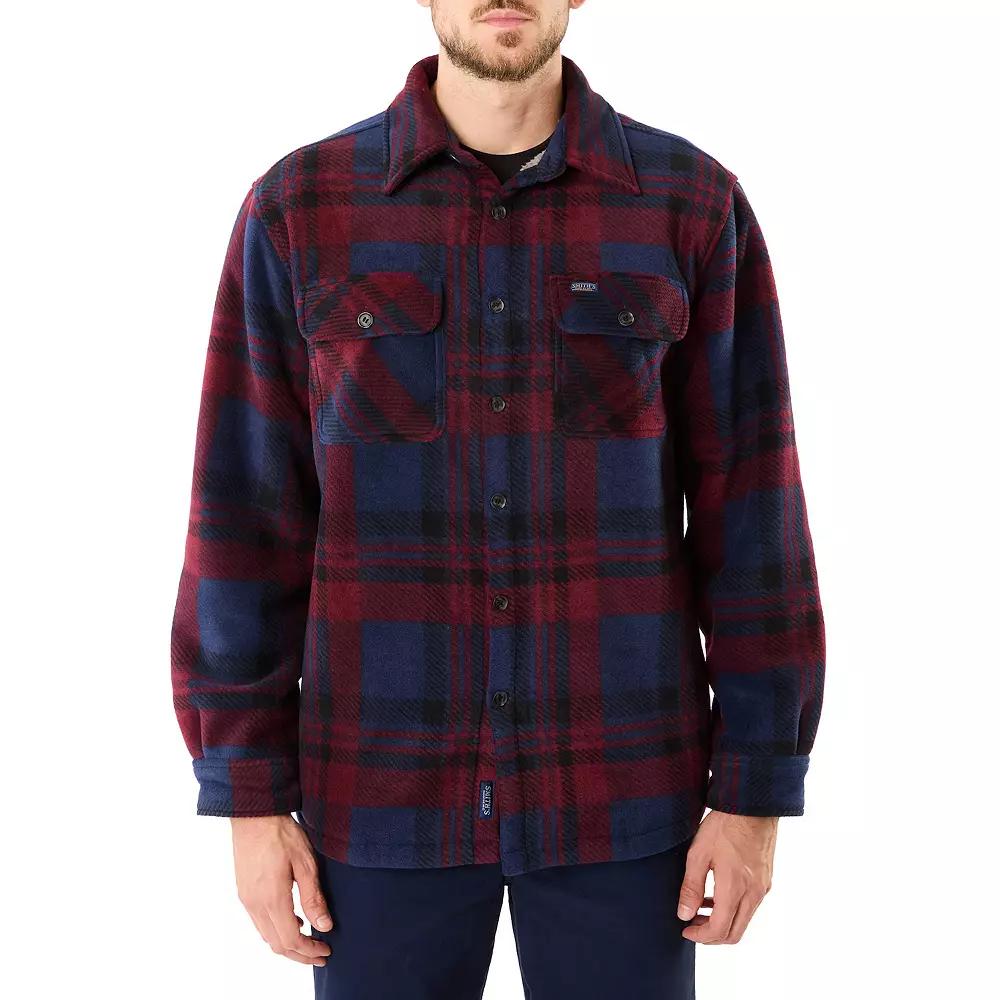 Mens Smiths Workwear Sherpa-Lined Plaid Microfleece Shirt Jacket Product Image