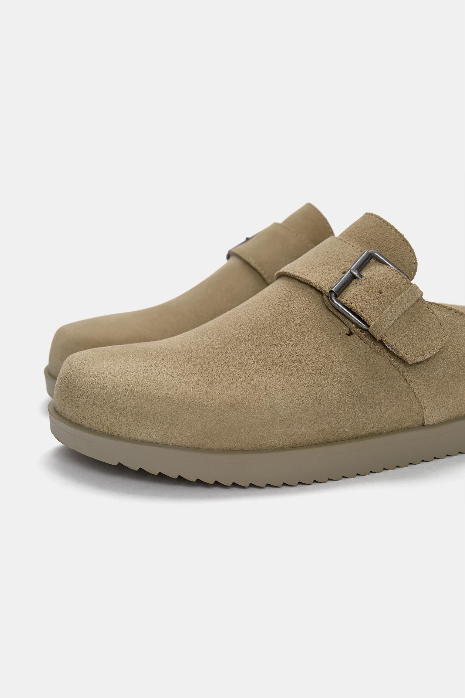 Leather clogs with buckle Product Image