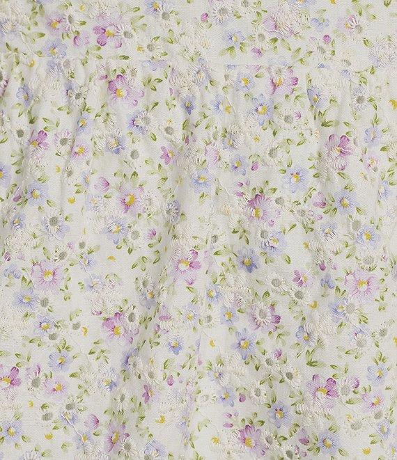 Dee Elly Floral Print Square Neck Short Puff Sleeve Dress Product Image