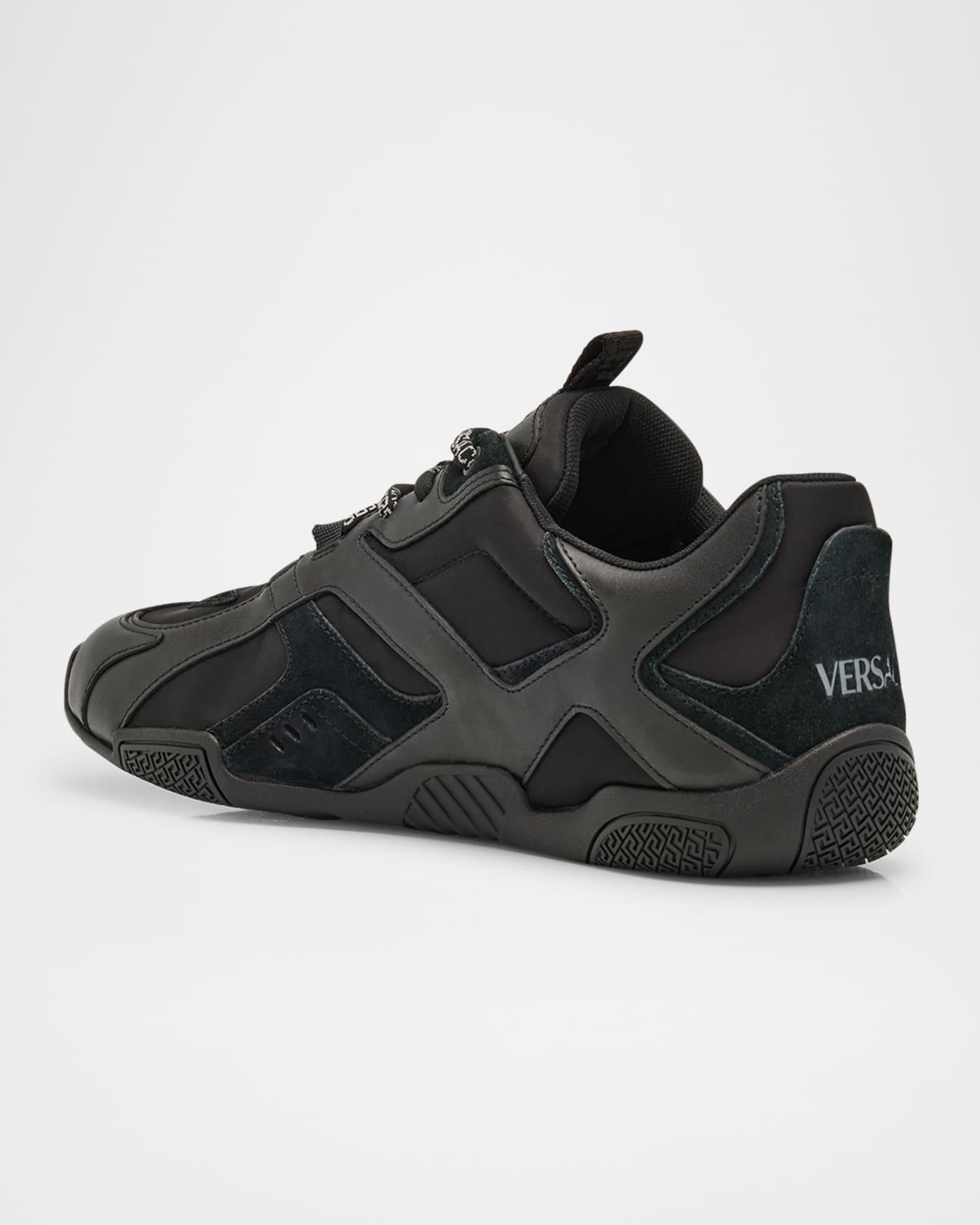 Men's Nylon and Leather Runner Sneakers Product Image