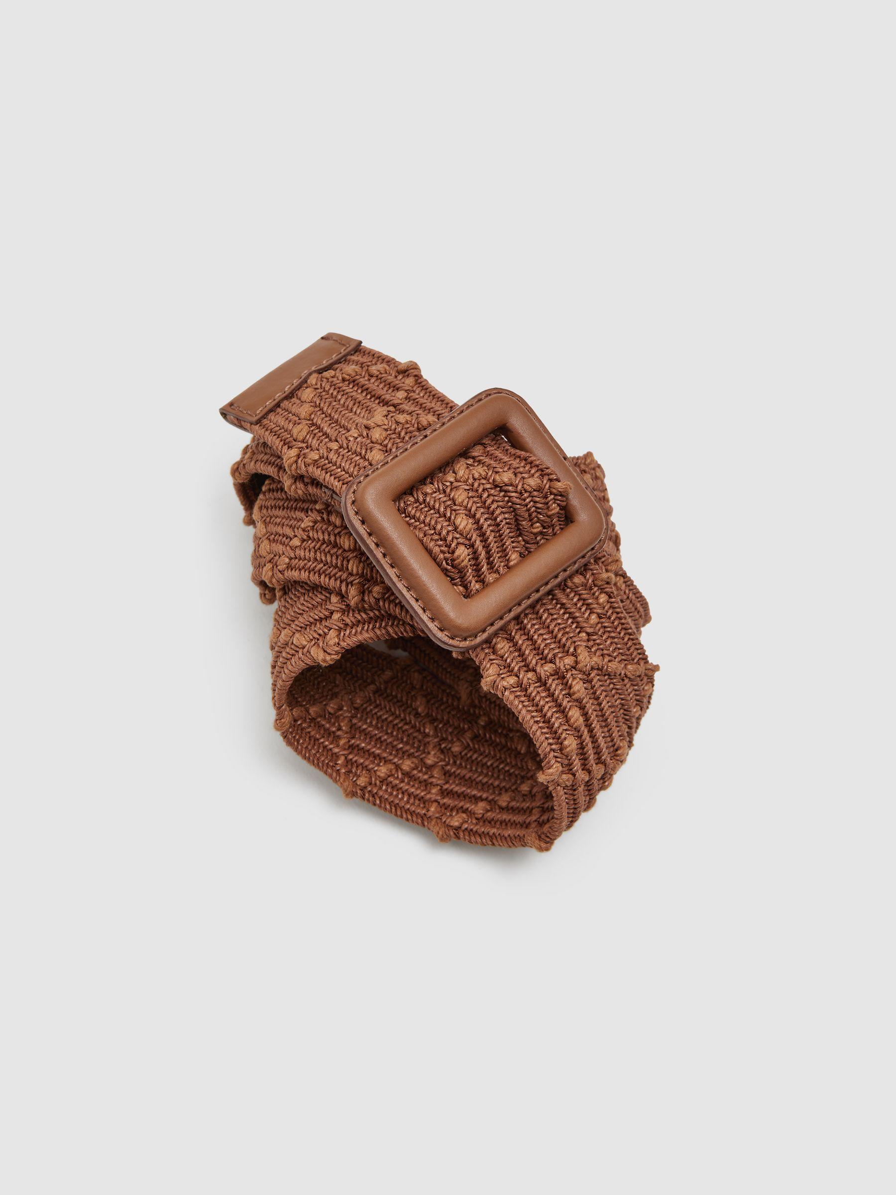 Elasticated Woven Belt in Tan Product Image