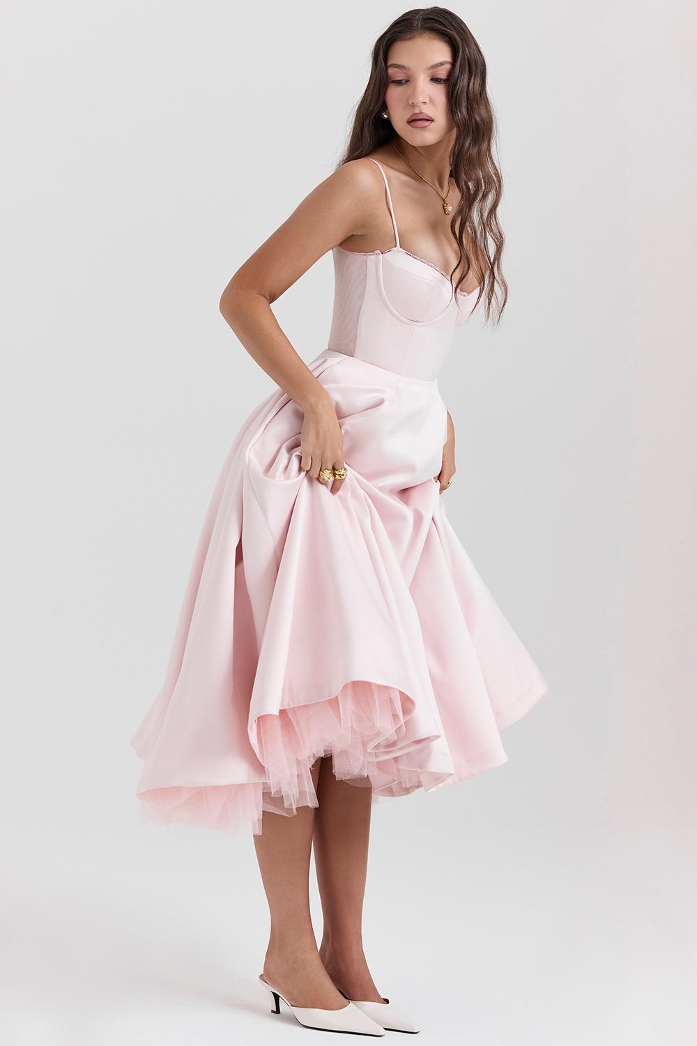 Mademoiselle  ballerina pink midi dress Product Image