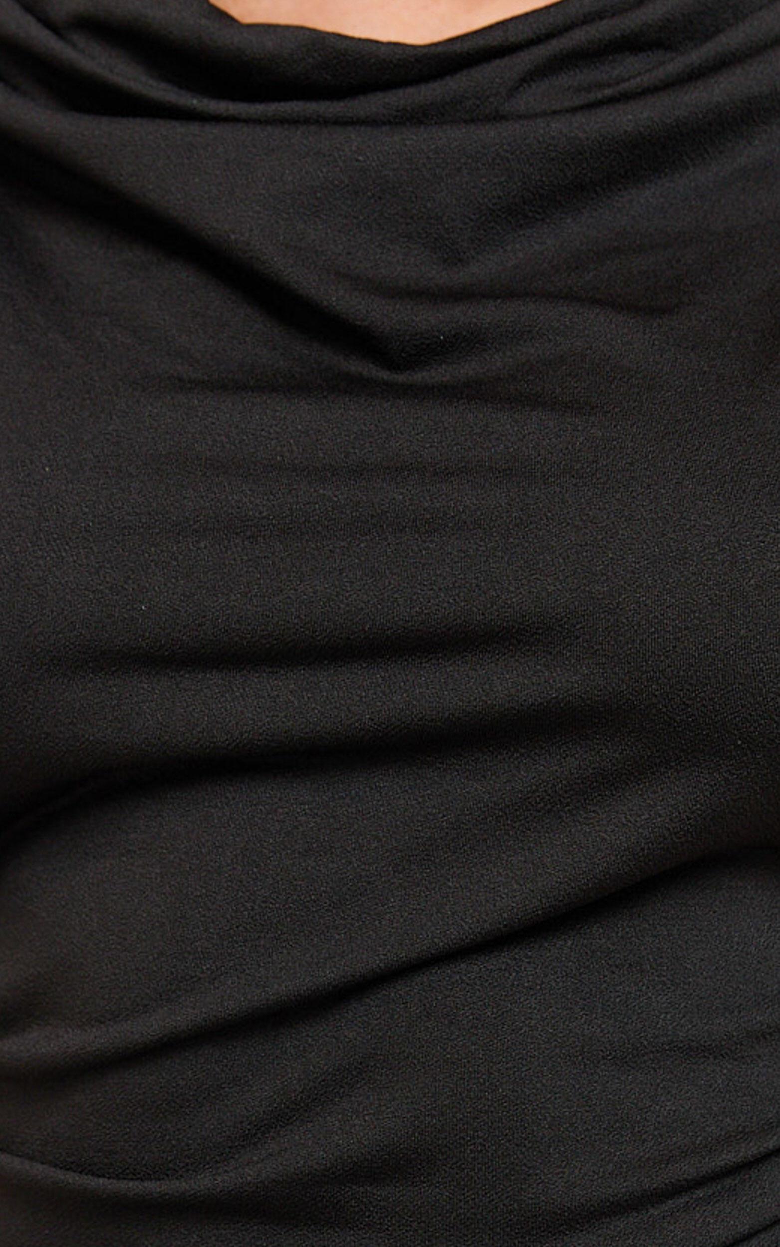 Walter Mini Dress - High Cowl Neck Bodycon Dress in Black Product Image