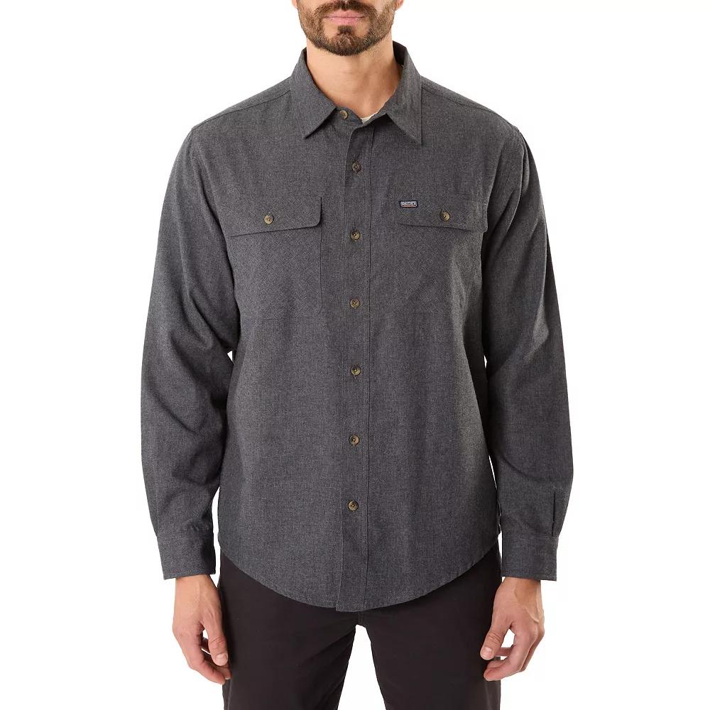 Men's Smith's Workwear Regular-Fit Solid Two-Pocket Flannel Button-Down Shirt,  Product Image