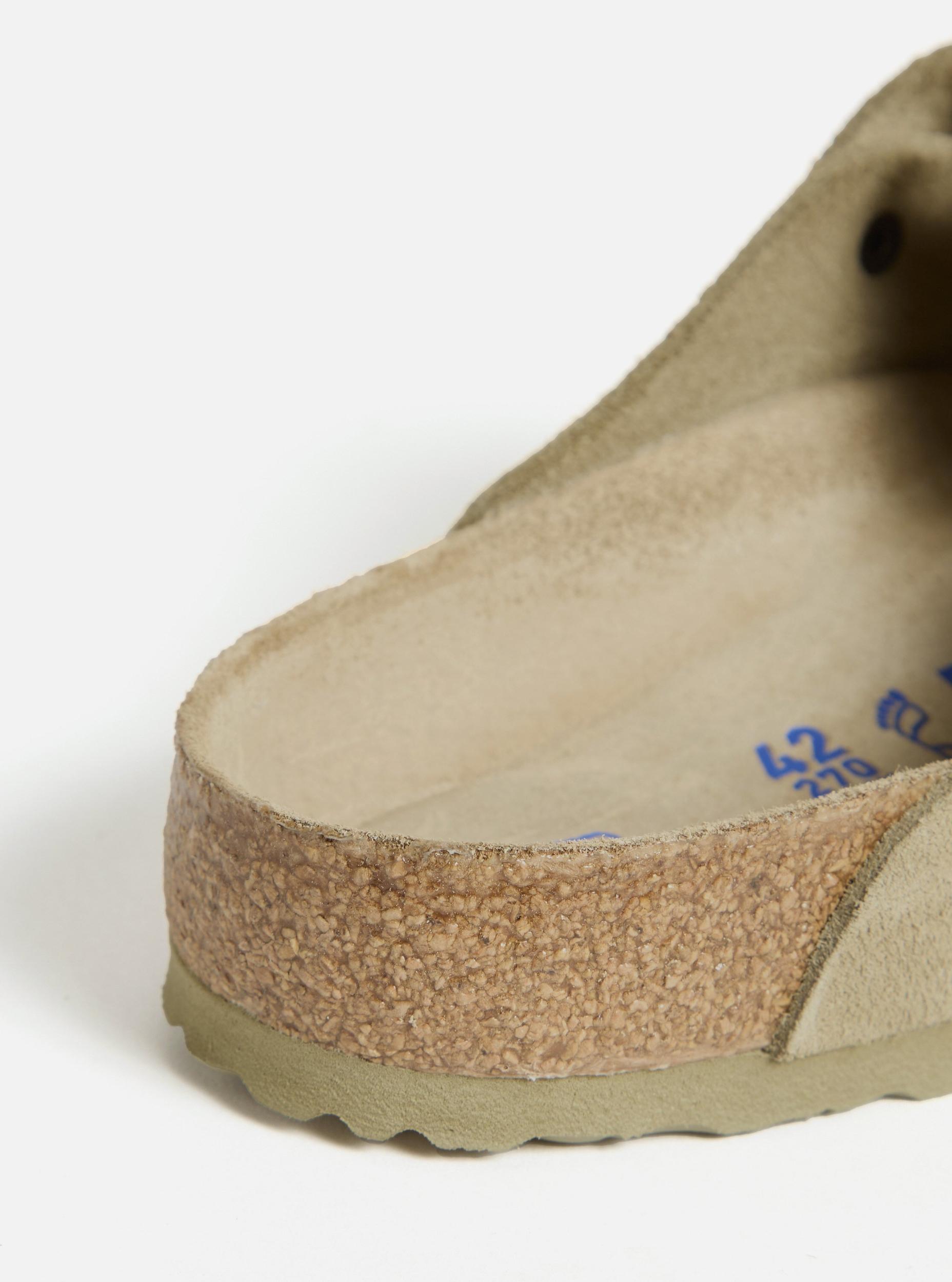 Birkenstock Boston Soft Footbed in Faded Khaki Suede Product Image
