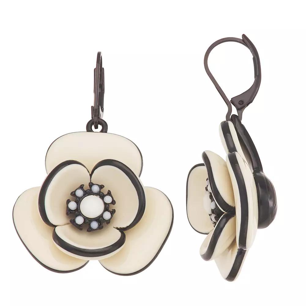Simply Vera Vera Wang Leverback Flower Drop Earrings, Women's, White Product Image