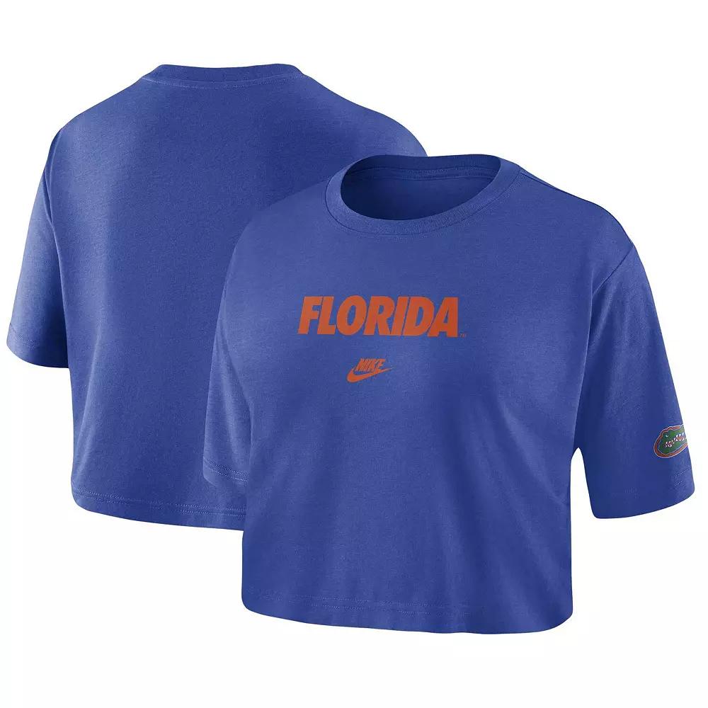 Women's Nike Royal Florida Gators Wordmark Cropped T-Shirt,  Product Image
