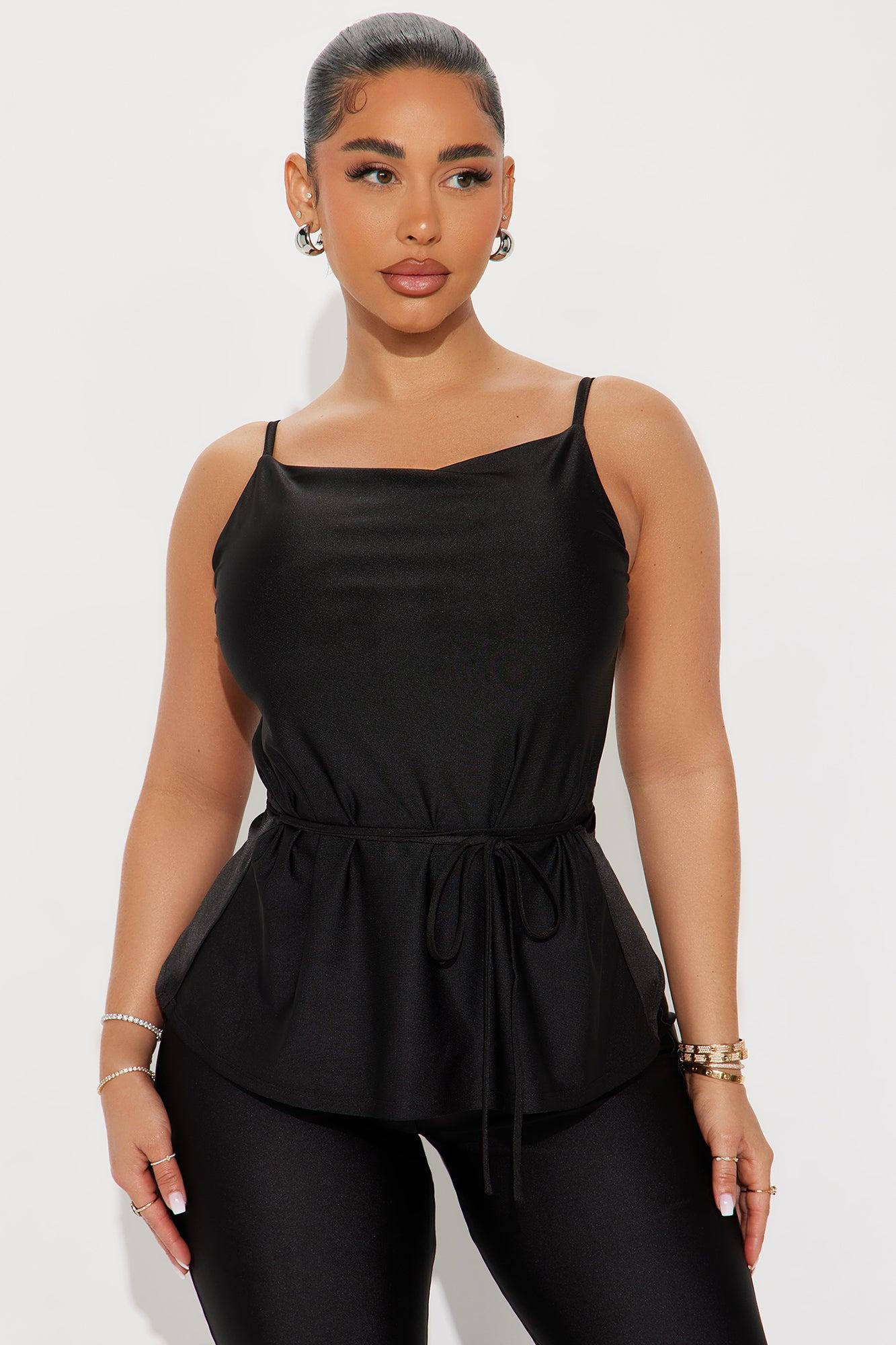 Emma Satin Pant Set - Black Product Image