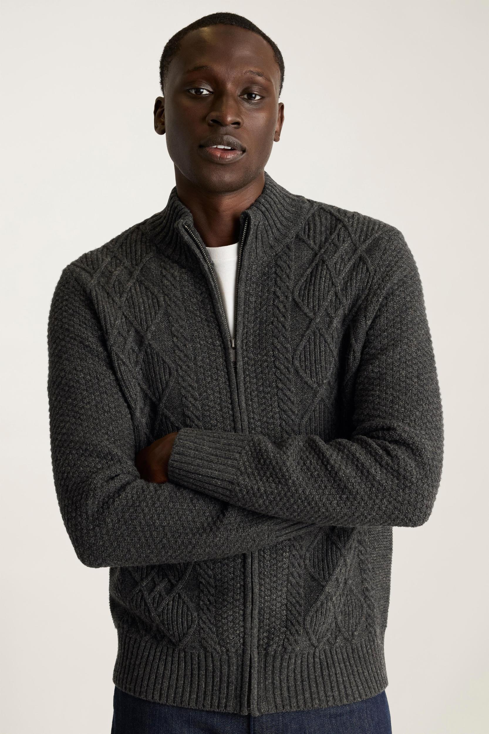 Cable Full Zip Sweater Product Image