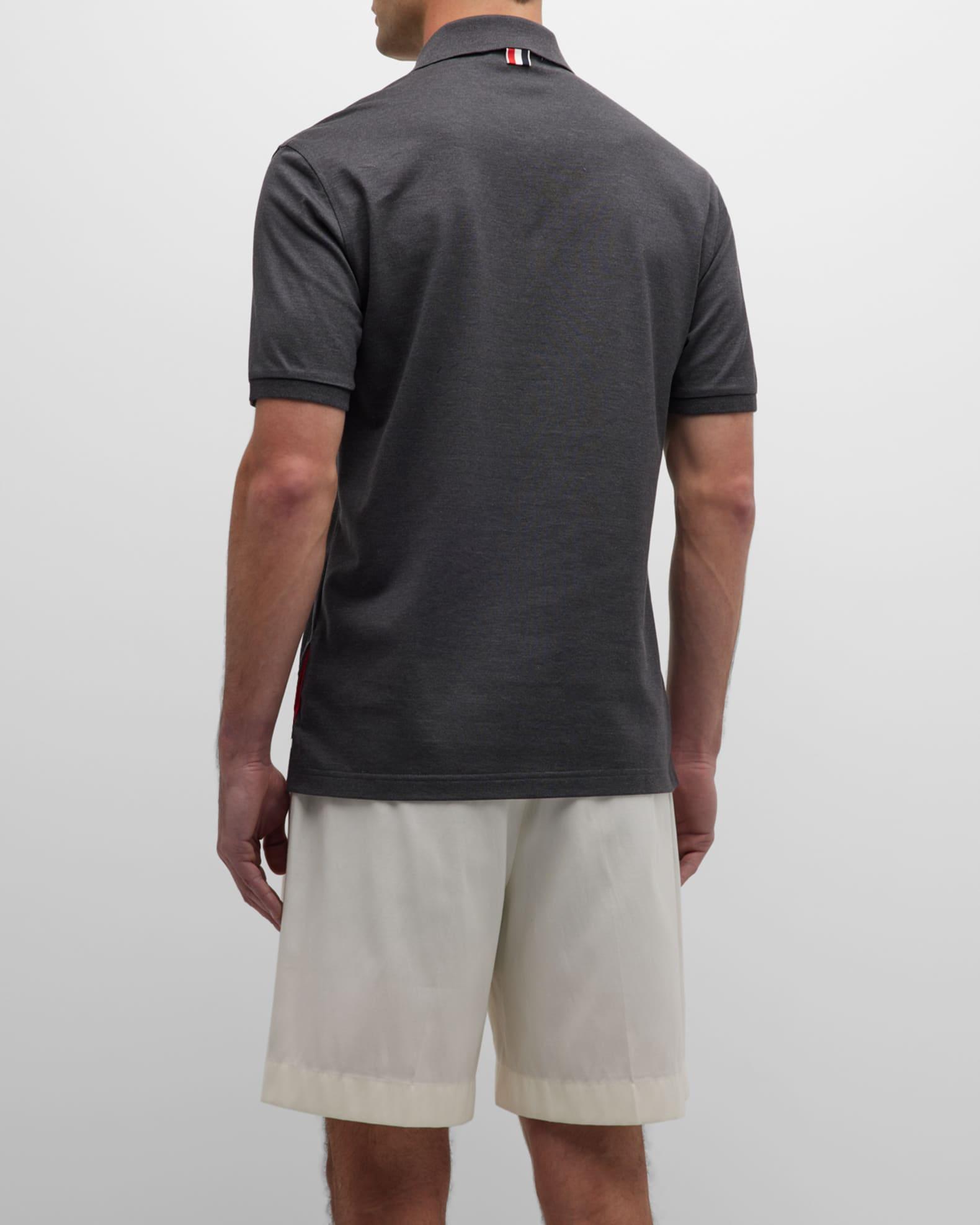 Heather Polo Shirt with Striped Pocket Product Image