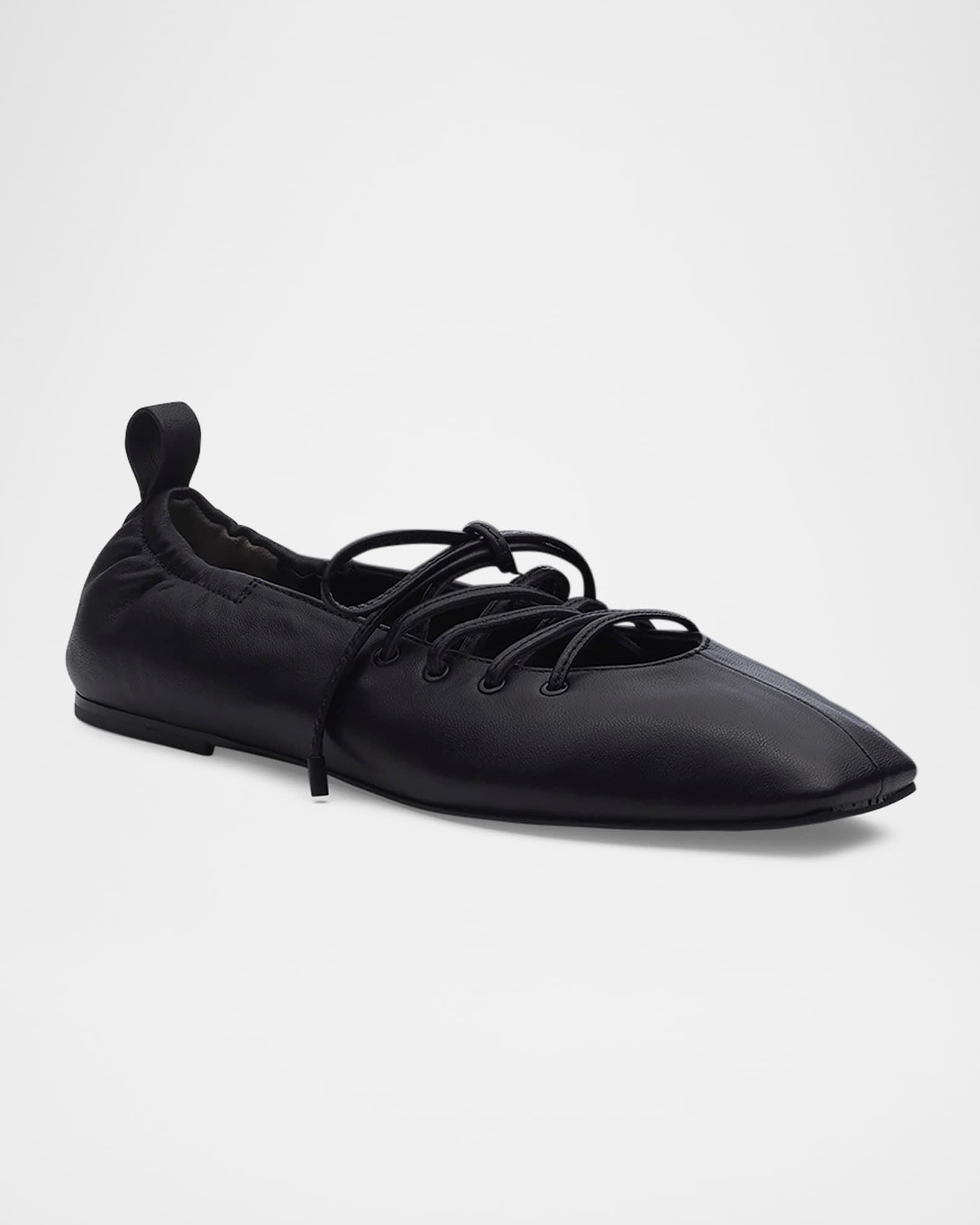 Sophia Lace-Up Leather Ballerina Flats Product Image