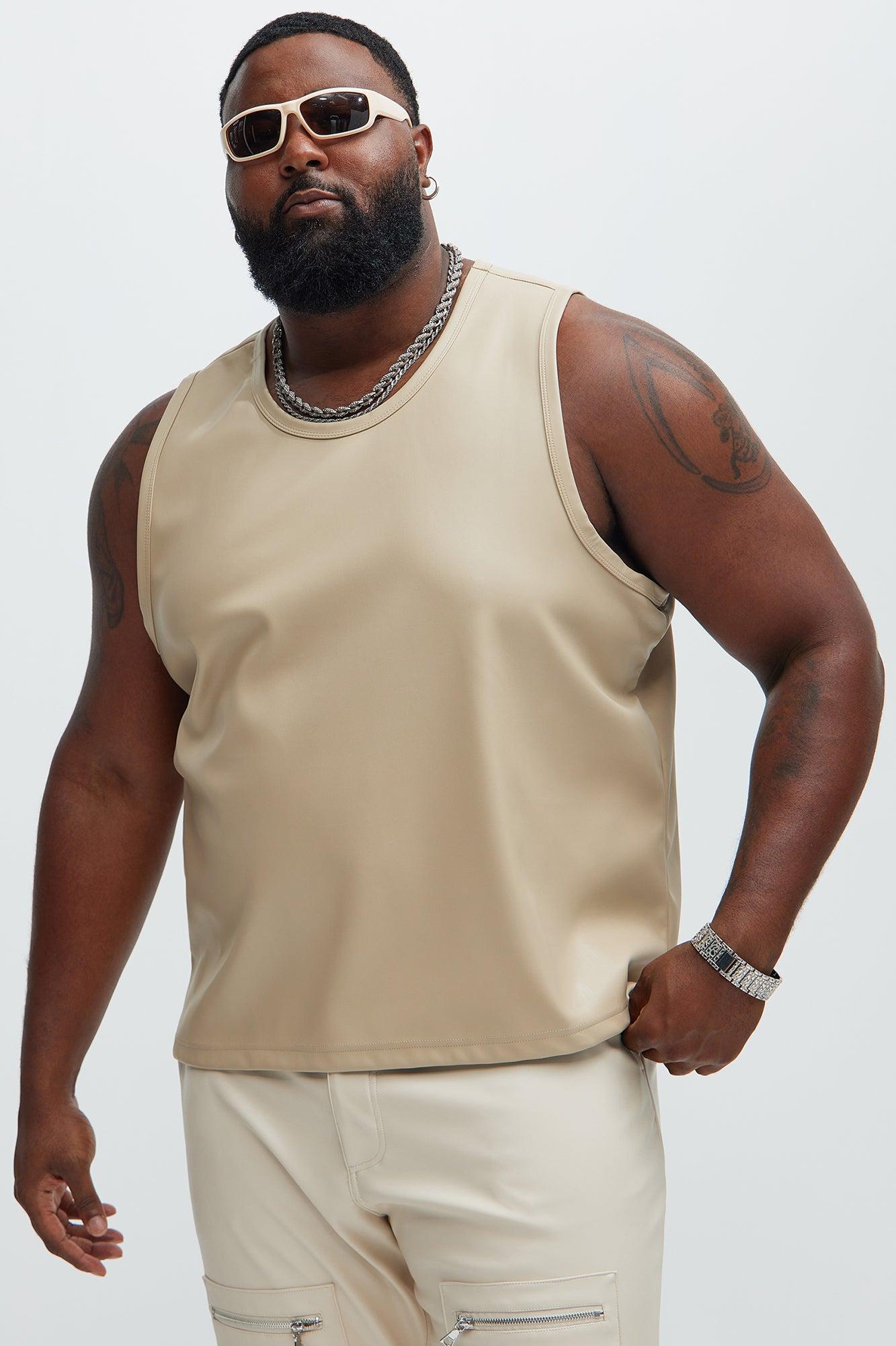 Erickson Faux Leather Tank - Tan Product Image