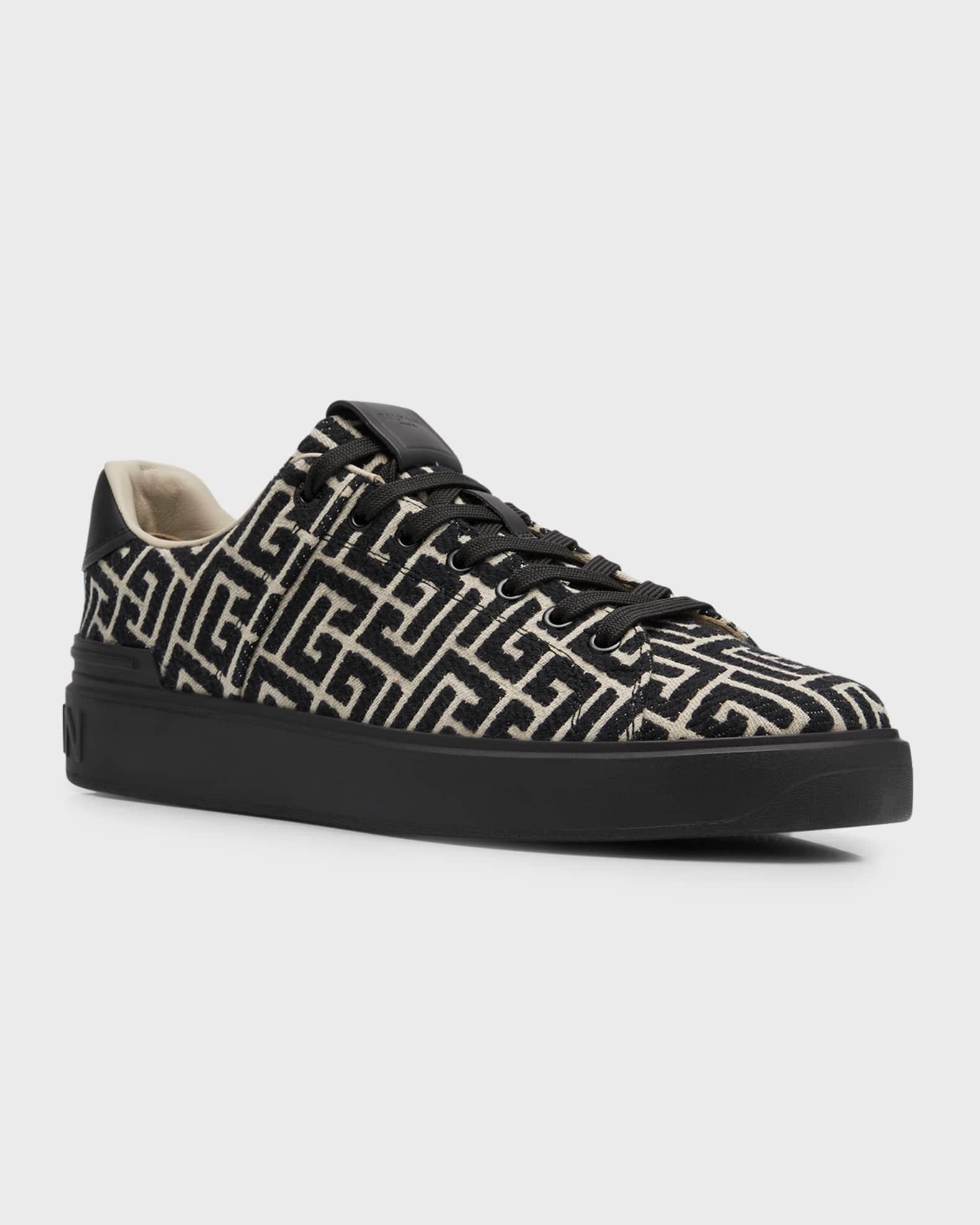 Mens B Court Monogram Jacquard Low-Top Sneakers Product Image