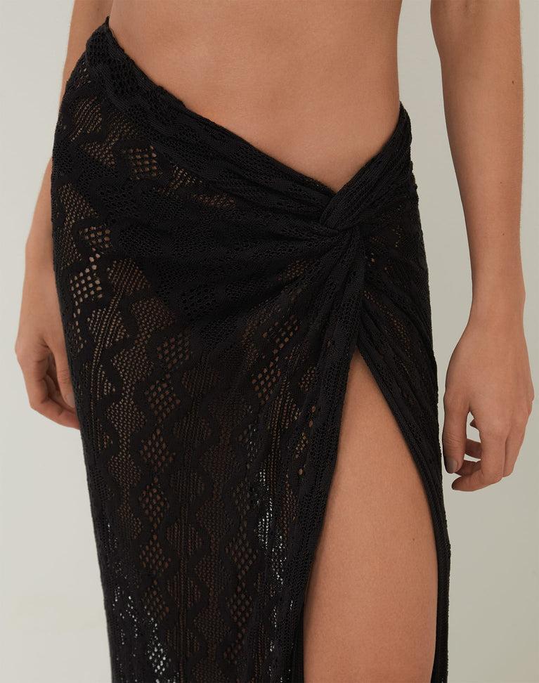 Knit Karen Midi Skirt - Black Product Image